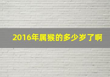 2016年属猴的多少岁了啊