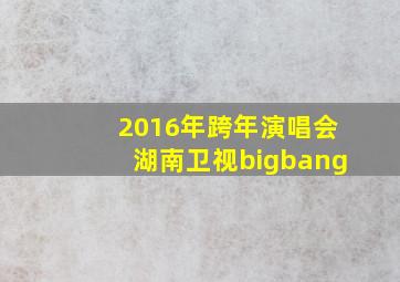 2016年跨年演唱会湖南卫视bigbang