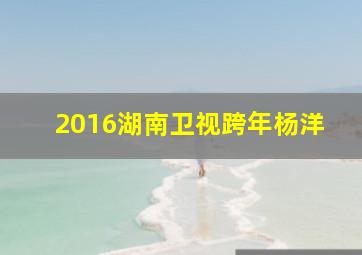 2016湖南卫视跨年杨洋