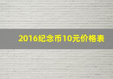 2016纪念币10元价格表