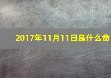 2017年11月11日是什么命