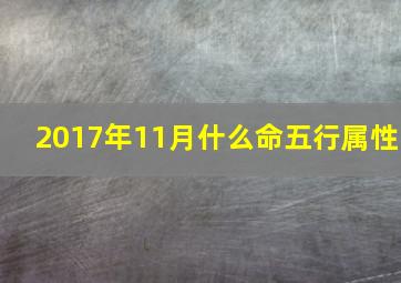 2017年11月什么命五行属性