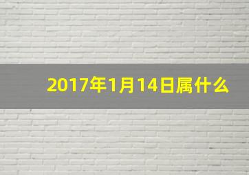 2017年1月14日属什么