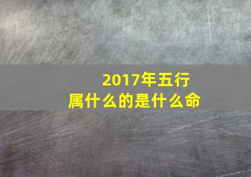 2017年五行属什么的是什么命