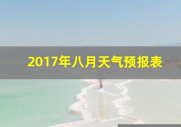 2017年八月天气预报表