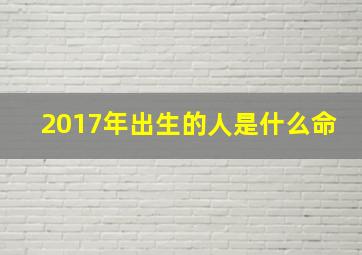 2017年出生的人是什么命