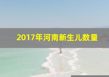 2017年河南新生儿数量