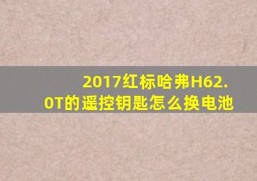 2017红标哈弗H62.0T的遥控钥匙怎么换电池