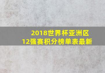 2018世界杯亚洲区12强赛积分榜单表最新