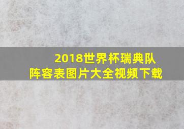 2018世界杯瑞典队阵容表图片大全视频下载