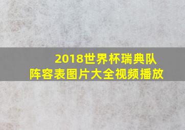 2018世界杯瑞典队阵容表图片大全视频播放