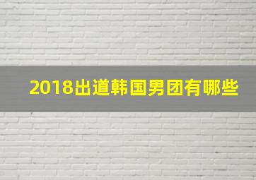 2018出道韩国男团有哪些