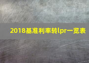 2018基准利率转lpr一览表