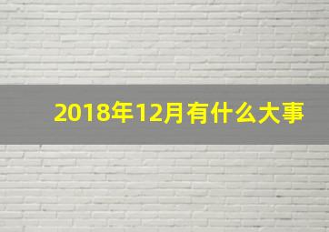 2018年12月有什么大事