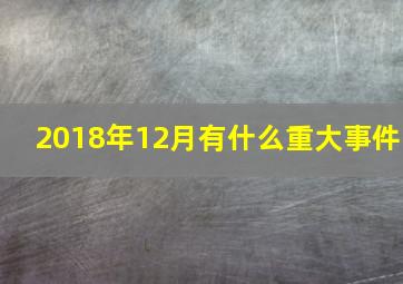 2018年12月有什么重大事件