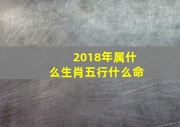 2018年属什么生肖五行什么命