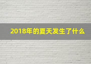 2018年的夏天发生了什么