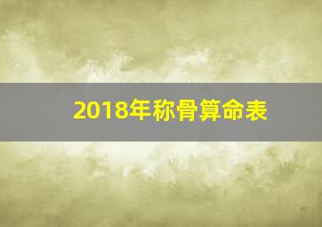 2018年称骨算命表