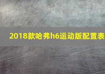 2018款哈弗h6运动版配置表