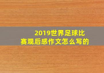 2019世界足球比赛观后感作文怎么写的