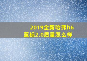 2019全新哈弗h6蓝标2.0质量怎么样