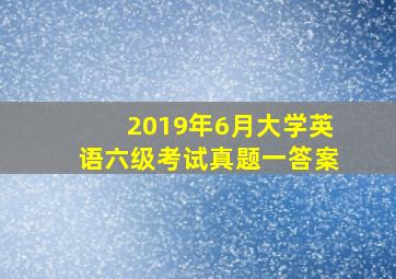 2019年6月大学英语六级考试真题一答案