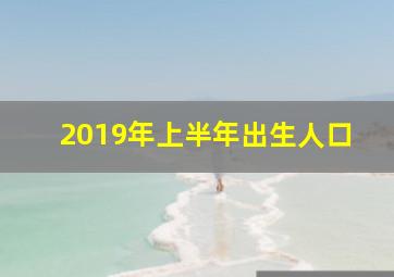 2019年上半年出生人口