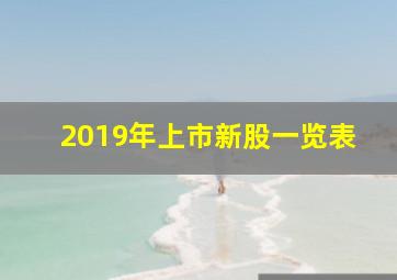 2019年上市新股一览表