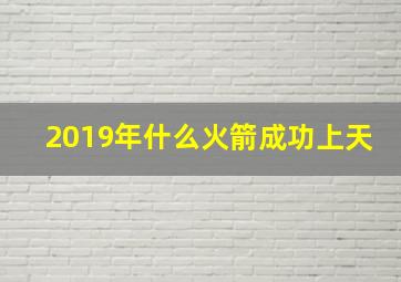 2019年什么火箭成功上天