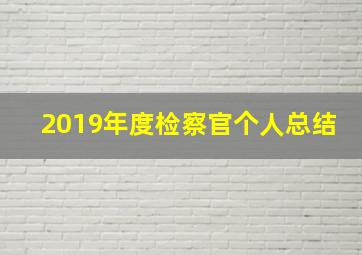 2019年度检察官个人总结