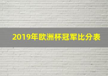 2019年欧洲杯冠军比分表