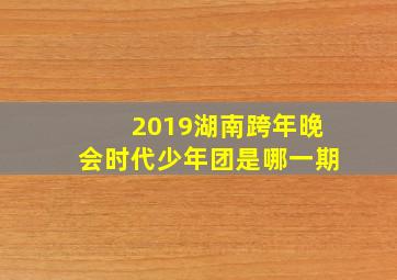 2019湖南跨年晚会时代少年团是哪一期