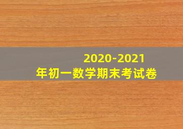 2020-2021年初一数学期末考试卷