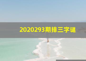 2020293期排三字谜