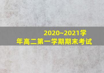 2020~2021学年高二第一学期期末考试