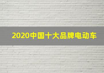 2020中国十大品牌电动车