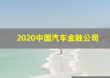 2020中国汽车金融公司