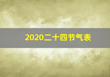 2020二十四节气表