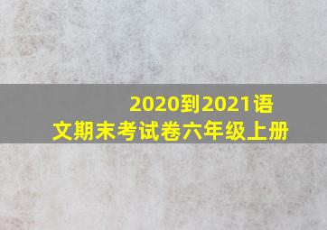 2020到2021语文期末考试卷六年级上册