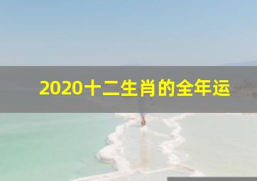 2020十二生肖的全年运