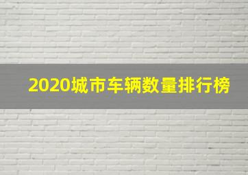 2020城市车辆数量排行榜