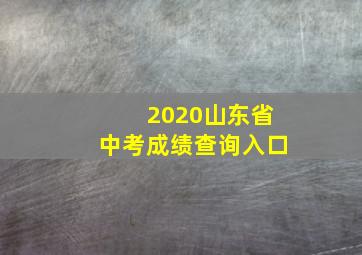 2020山东省中考成绩查询入口