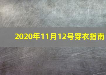 2020年11月12号穿衣指南