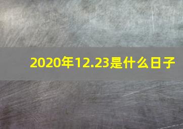 2020年12.23是什么日子