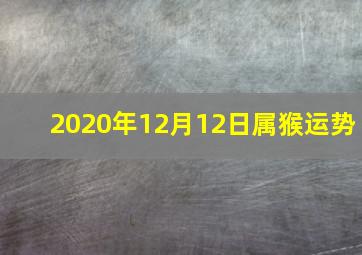 2020年12月12日属猴运势