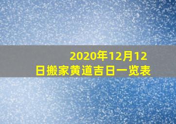 2020年12月12日搬家黄道吉日一览表