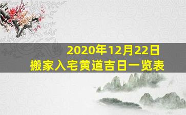 2020年12月22日搬家入宅黄道吉日一览表