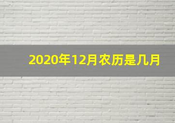 2020年12月农历是几月