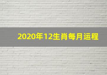 2020年12生肖每月运程