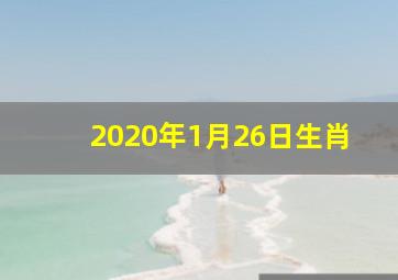 2020年1月26日生肖